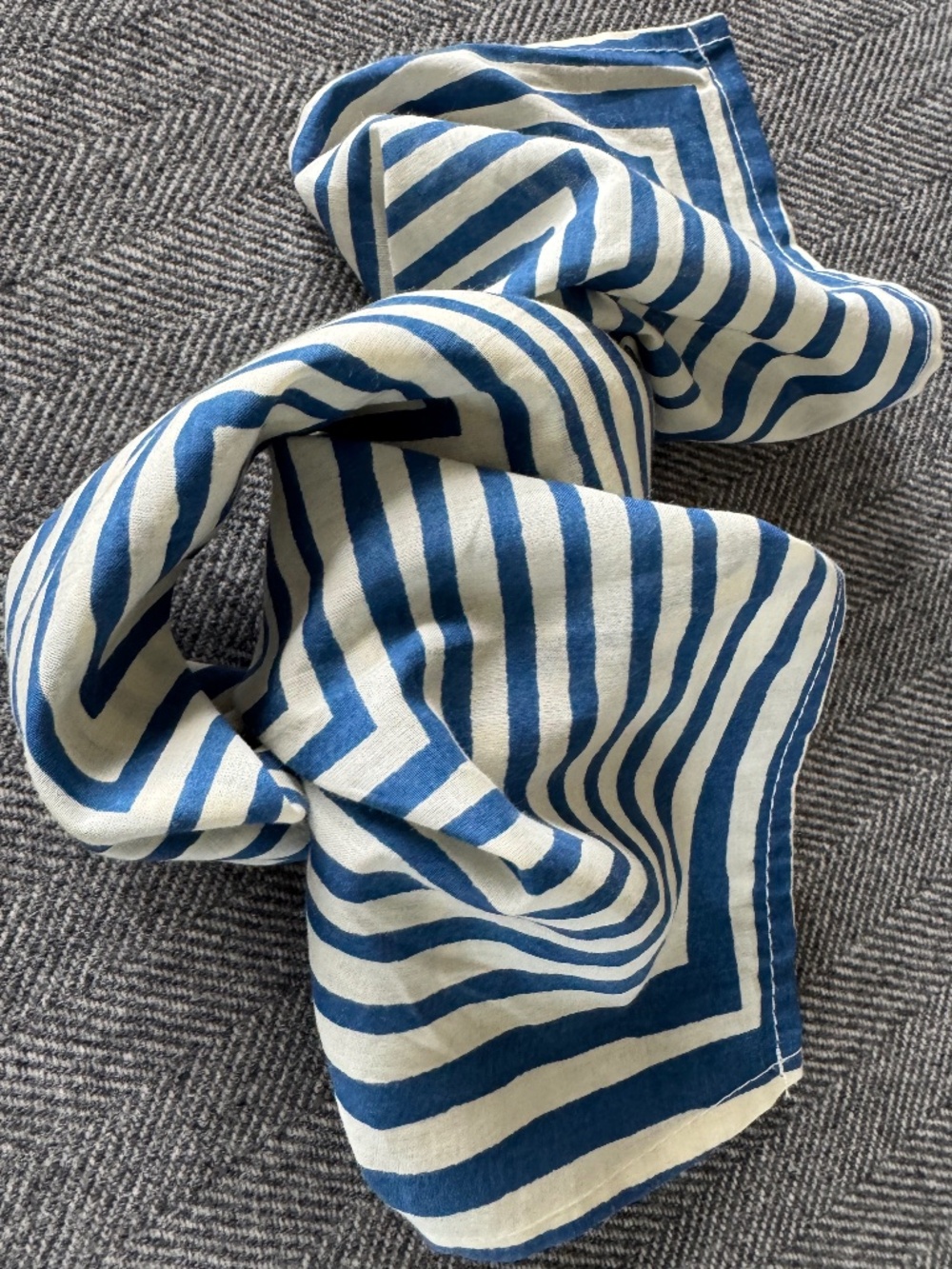 NWOT, HEMLOCK BANDANA/SCARF IN CUTE SKY BLUE STRIPE